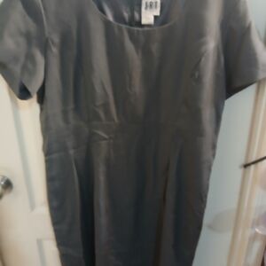 Scoop-Neck Black Midi Dress
